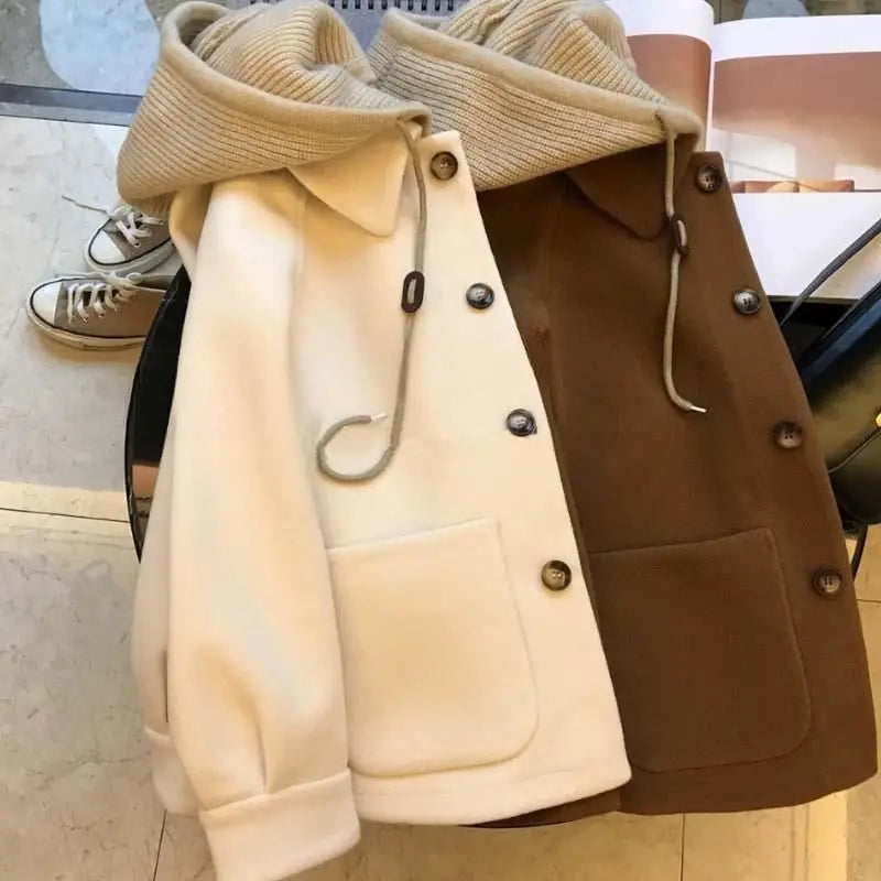 OEM Custom Logo Embroidery 2025 Autumn Winter New Style Women's Short Thick Polyester Hooded Coat Petite Body Plus Size Jacket MegaBDM