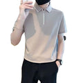 OEM custom logo embroidery printed design  short-sleeved polo shirt men's  loose fashion high-end  retro lapel polo
