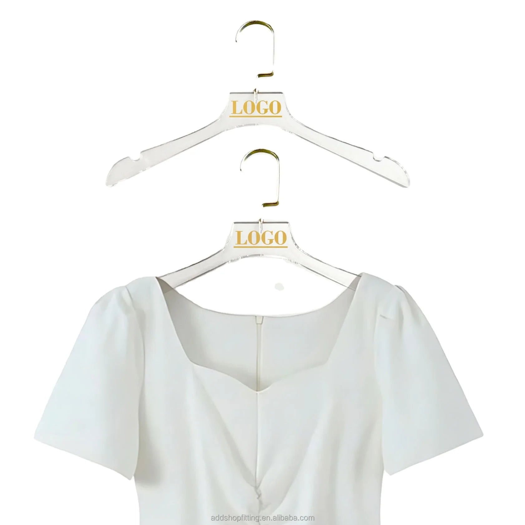 Astrid 39CM High End Custom Logo Wholesale Women Iron Hook Acrylic Clothes Hanger Flexible Injection for Wardrobe Garment Store