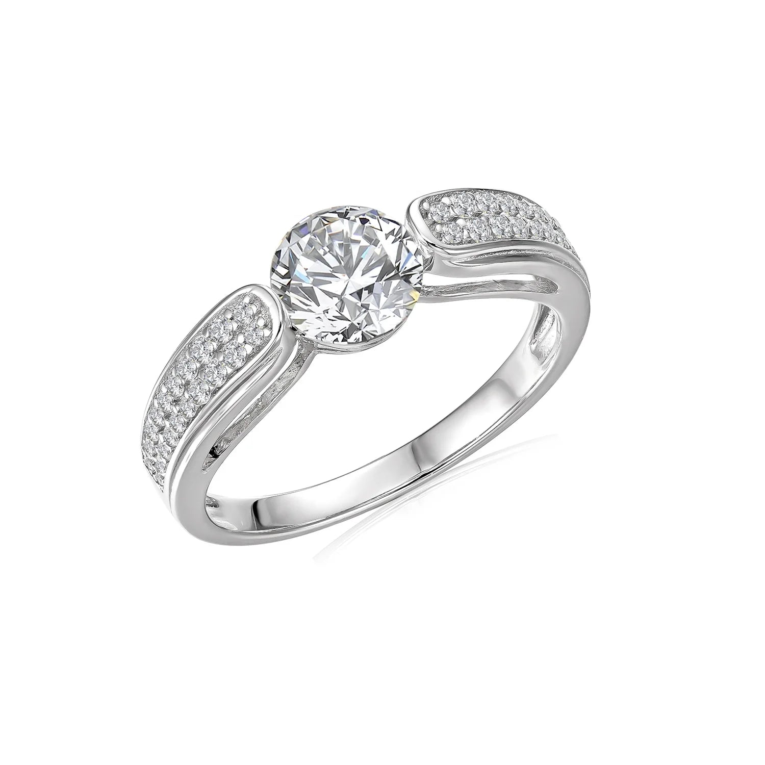 Lab Made Diamond Women Jewelry 925 Sterling Silver 1 Carat Moissanite Resizable Tension Pave Engagement  Ring Destiny Jewellery