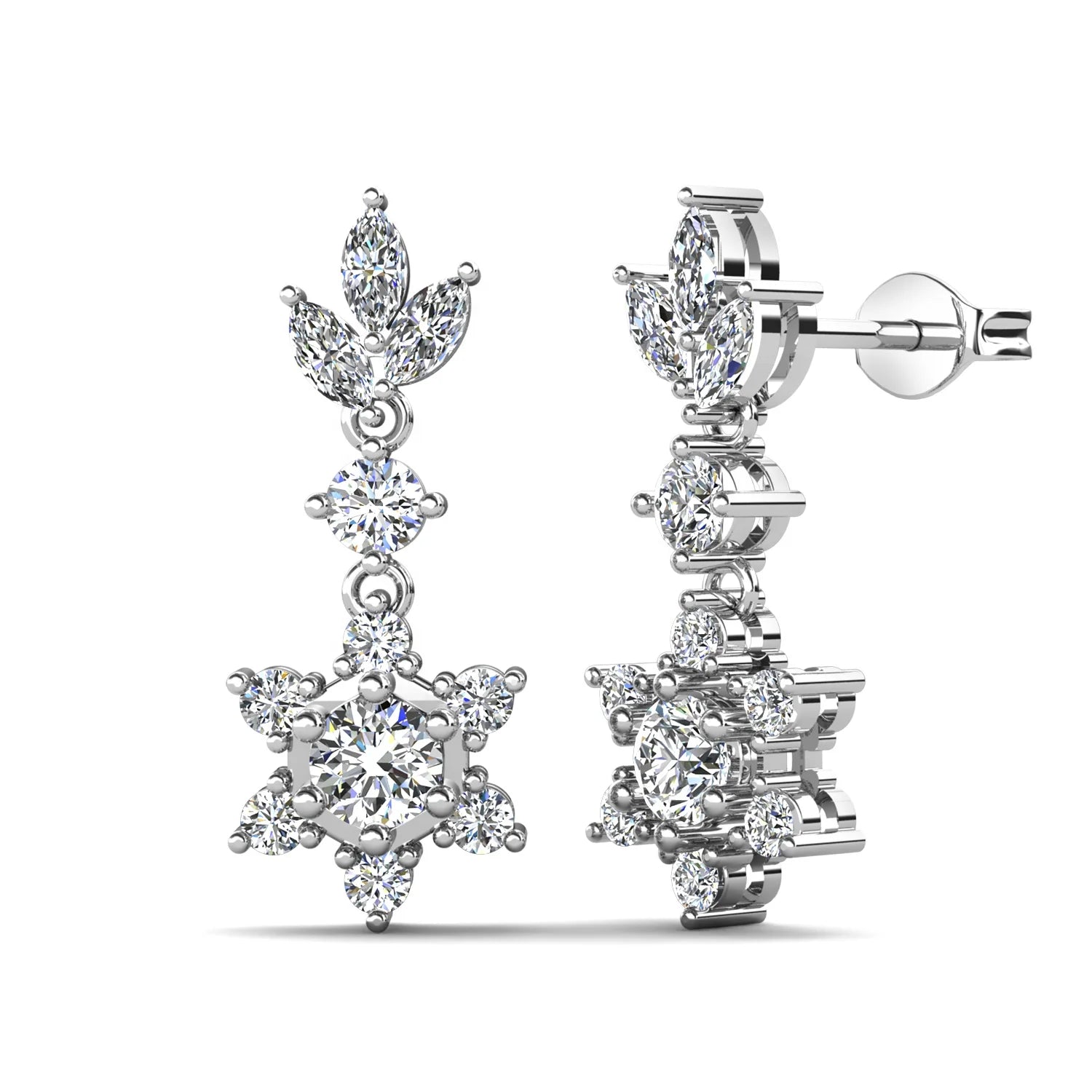 Wholesale GRA Moissanite Women Fine Jewelry Nickel Free Hypoallergenic 925 Sterling Silver Drop Star Earrings Destiny Jewellery