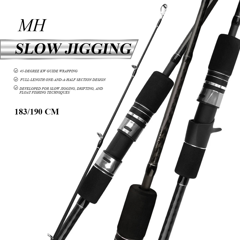 10KG Max Sea Fishing Rods Pole 1.83/1.91m MH Bait Casting/spinning  Pole Saltwater Rods Fishing Carbon Fiber Slow Jigging Rod