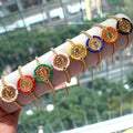 New Fashion Ins Color Round Virgin Mary Copper Beaded Bracelet Retro Bohemian Style Geometric Bracelets Bangles MegaBDM
