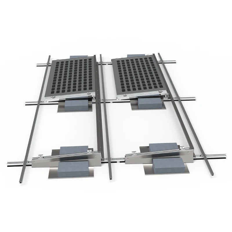 Easy Install Solar Ballasted Roof Mounting System for Flat Roof Solar Panels Mono Crystalline 10-Year Warranty Wind Load
