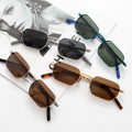 Ultralight Semi Titanium Sunglasses All Day Comfort Anti Slip Nose Pads Small Sunglasses Square