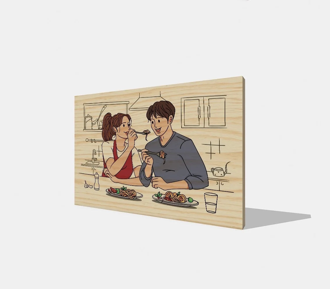 Ghibli-Style Frameless Pine Wood Wall Decor Novel & Creative Art for Home