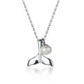 2023 Minimalist Fashion 925 Sterling Silver Mermaid Pearl Pendant Mother and Daughter Jewellery Short Necklace Women