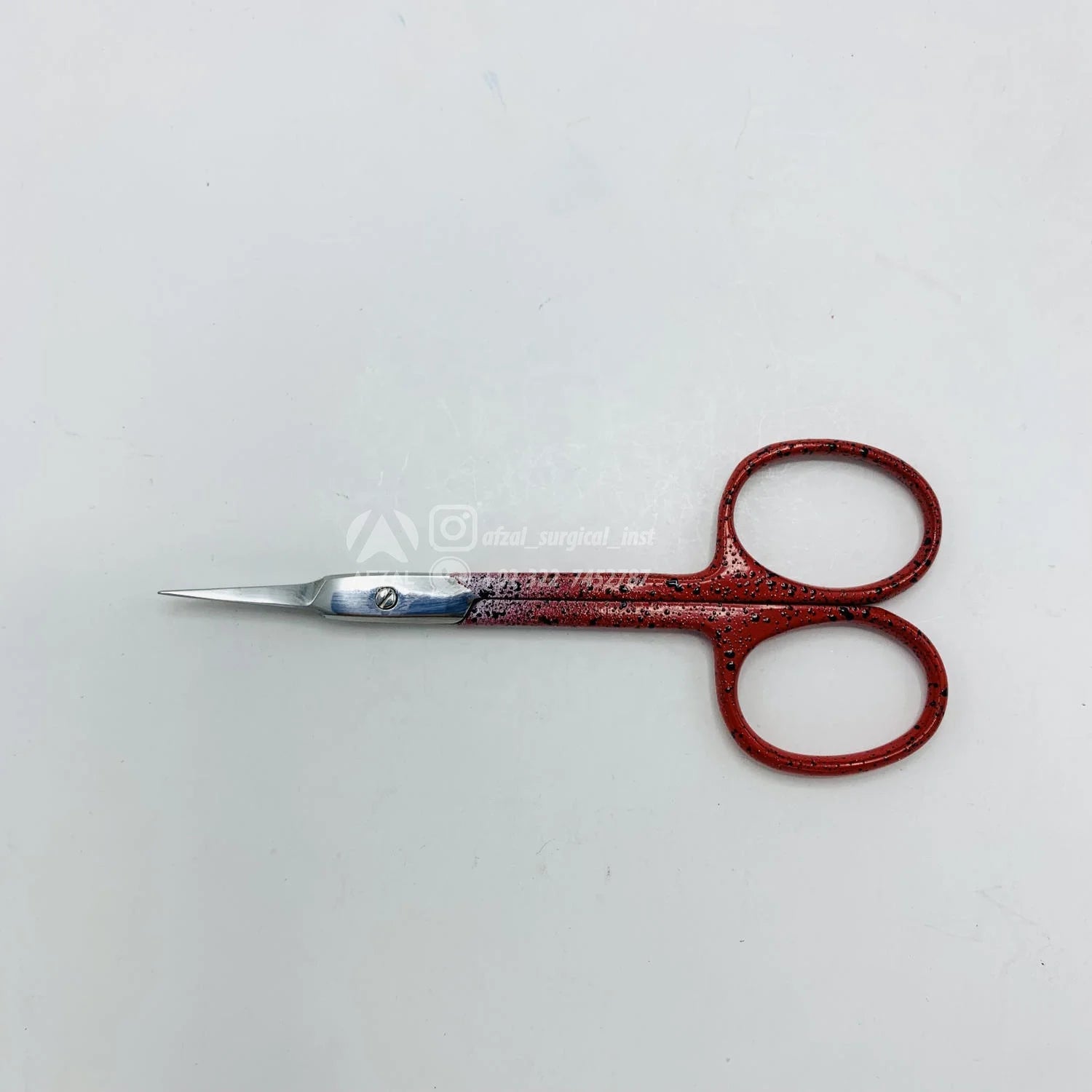 High Quality Stainless Steel Cuticle Nail Scissor Red Black Dotted Handle Sharp Curved/Straight Blade for Daily Use Beauty Type