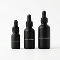 10ml 15ml 30ml 50ml 100ml Glass Bottles with Black Collar Essential Oil Bottle Beard Oil Matt Black Dropper Bottle