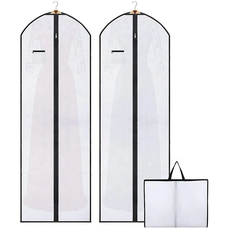 Customized Garment Bag Wedding Dress Female Long Dress Suit Cover Folding Non-woven Dust Bags with Handles Gown Suit Garment Bag