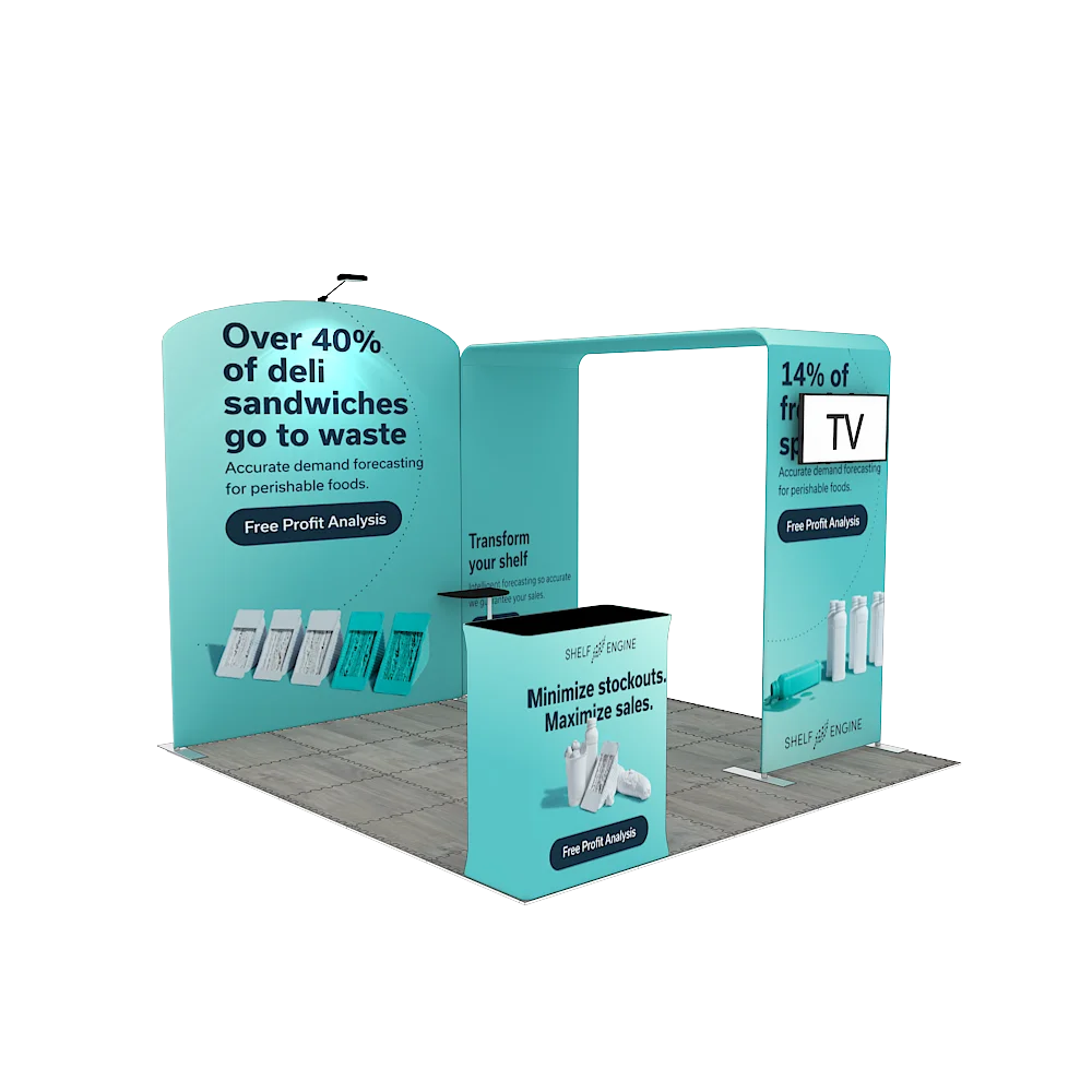 Portable Design Custom Aluminum Promotion Tables 10x10ft Exhibition Display Trade Show Booth