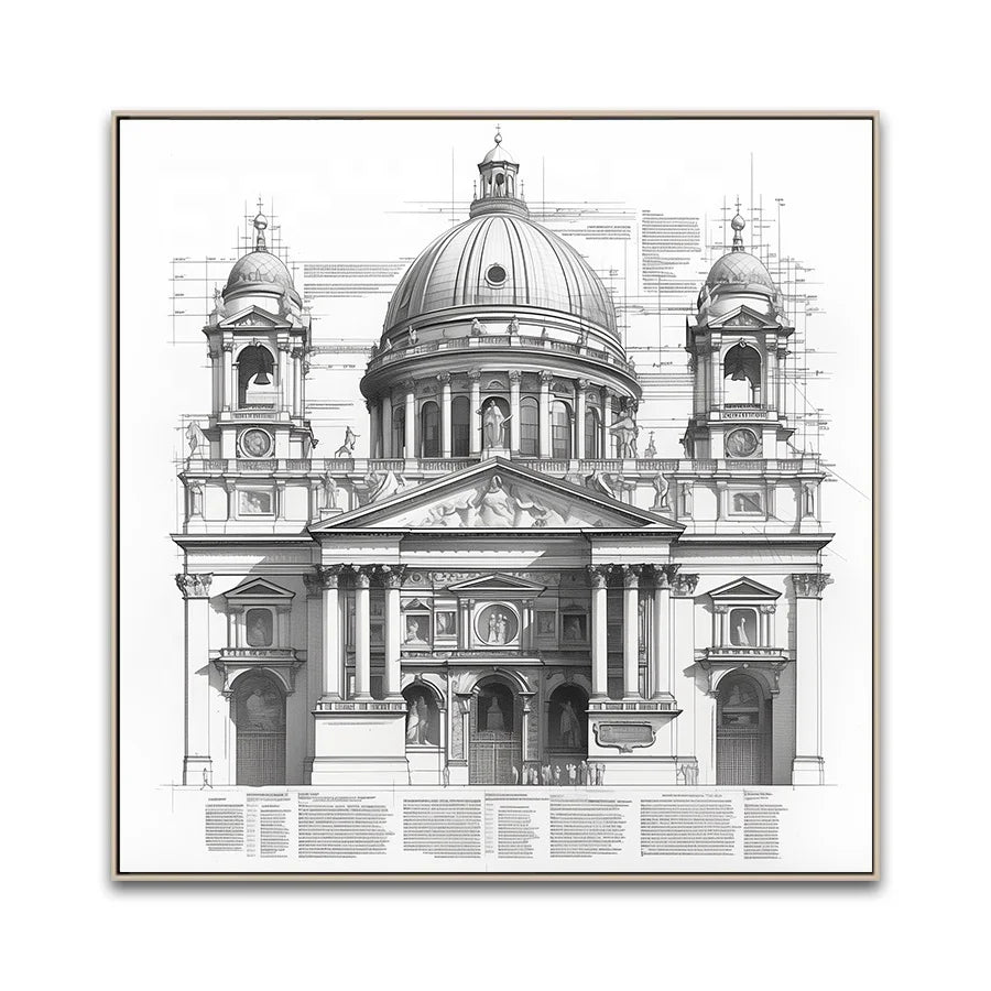 Wholesale Modern SOA Arts Hot Selling Line Drawing Arab Contractors Gothic Style Canvas Wall Art Prints for Large Projects