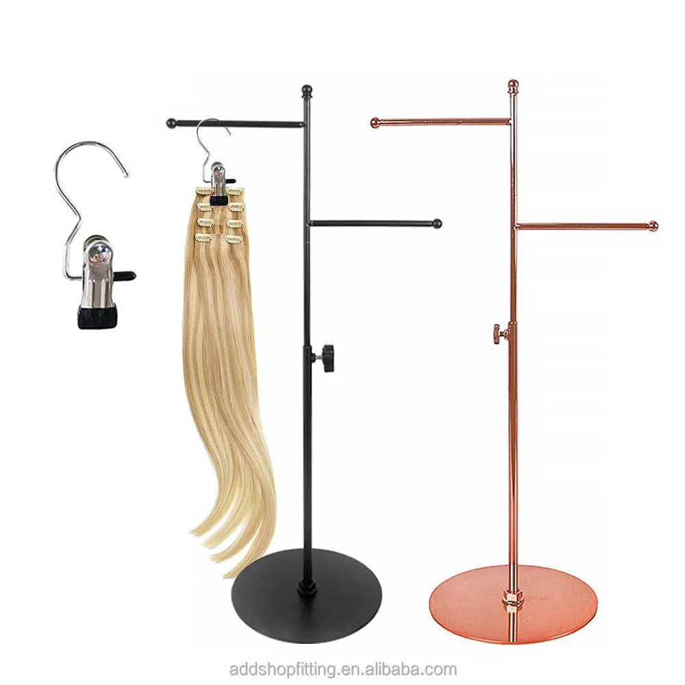 Astrid H 59 CM Stainless Steel Clip Hook Wig Hair Extension Stand for Shop Display