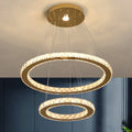 Modern Luxury 2 Rings Circle  Chandelier Pendant Light  Loft Apartment Crystal Ceiling Chandelier Lamp Manufacturer