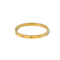 High End Jewelry Stainless Steel rainbow Zircon Charm Evil Eye Bangles Bracelets for Women
