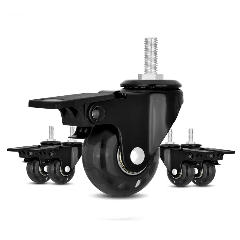 2inch 50mm Wheel Diameter PU Swivel Casters with Brake Silent & Durable for Furniture in Home Office and Dining Environments MegaBDM