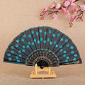 Folding Tassel Lace Hand Fan with Rectangle Shape Plastic Material for Women for Weddings and Travel