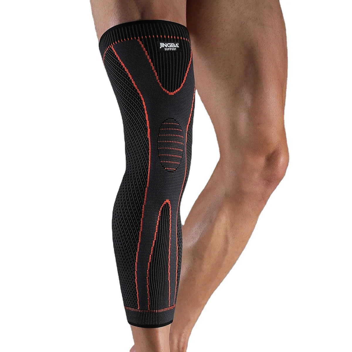 JINGBA Full Leg Knee Sleeves Low MOQ Compression Support for Running Jogging Weightlifting for Outdoor Sports Fitness Safety