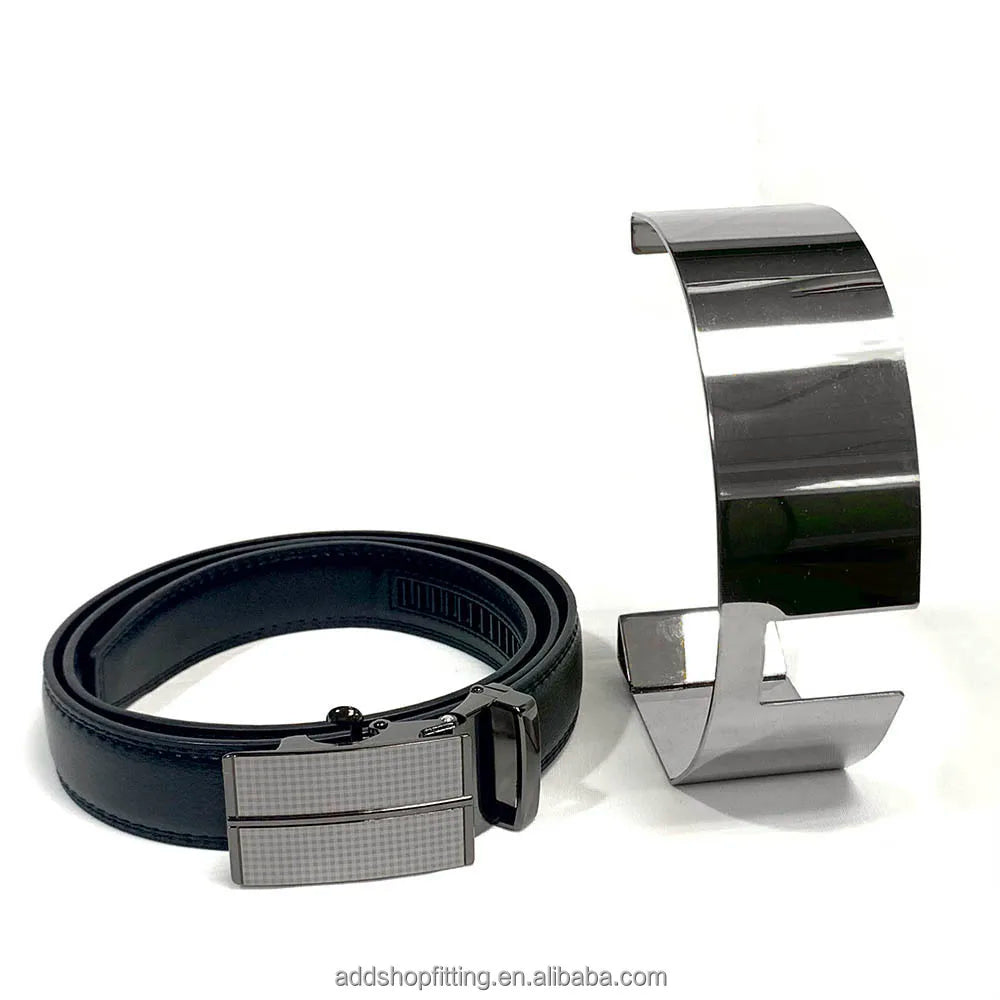 Stainless Steel Polished Metal Scarf Holder Belt Display Stand for Fashion Retailers