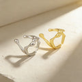 QIKU Wholesale Gold Plated Adjustable Copper Hip Hop Rings Geometric Minimalistic Fashion Rings for Men Women