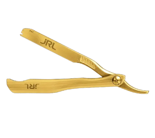 JRL Precision Styling Razor Gold Professional Stainless Steel Barber Straight Edge Razor Magnetic Blade Holder Custom Logo High MegaBDM