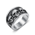 Punk Rock Hip Hop Skull LM Brand Stainless Steel Finger Ring with 3 Colors for DND RPG for Tabletop Games