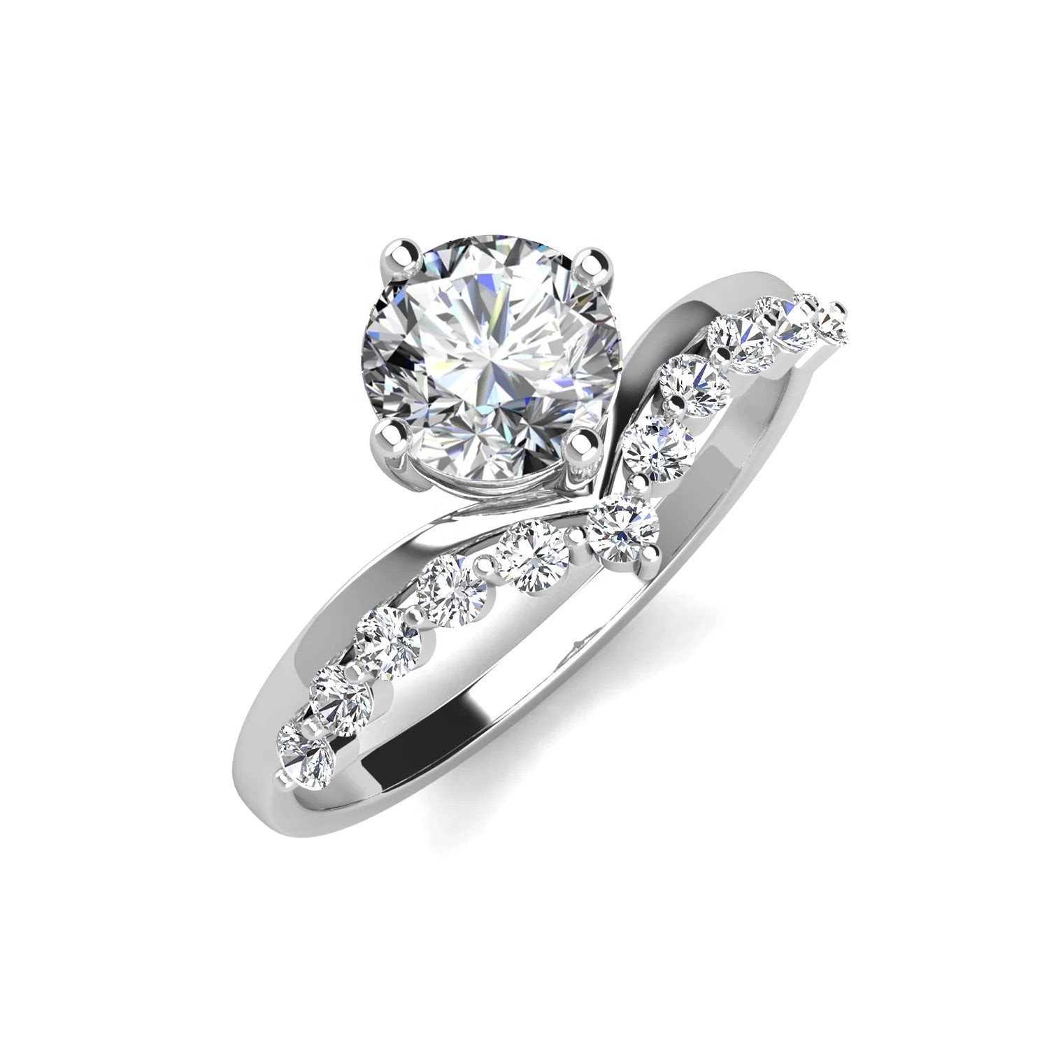 Brilliant 2ct / 1ct Moissanite Diamond Luxury 925 Silver Classic V Shaped Engagement Ring Women Jewelry Destiny Jewellery