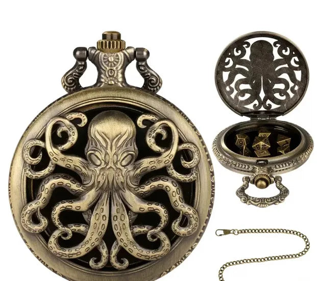 Maxmax Dungeons and Dragons Ttrpg Multi-Sided Pocket Watch Dnd Rpg Board Game Mini Dice Pocket Watch Dice