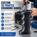 Custom 3D Printed Plastic Ergonomic Handle with Anti Slip Grip Rapid Prototype for Tool Assembly MegaBDM