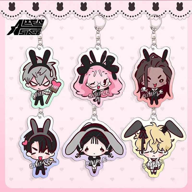 Anime Alien Stage Mizi Sua Till Ivan Hyuna Luka Cosplay Keychain Kawaii Acrylic Pendant Keyring Key Chain Accessories Ornament