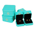 Custom Octagonal PU Leather Ring Earrings Boxes Jewelry Packaging Box with Velvet Insert
