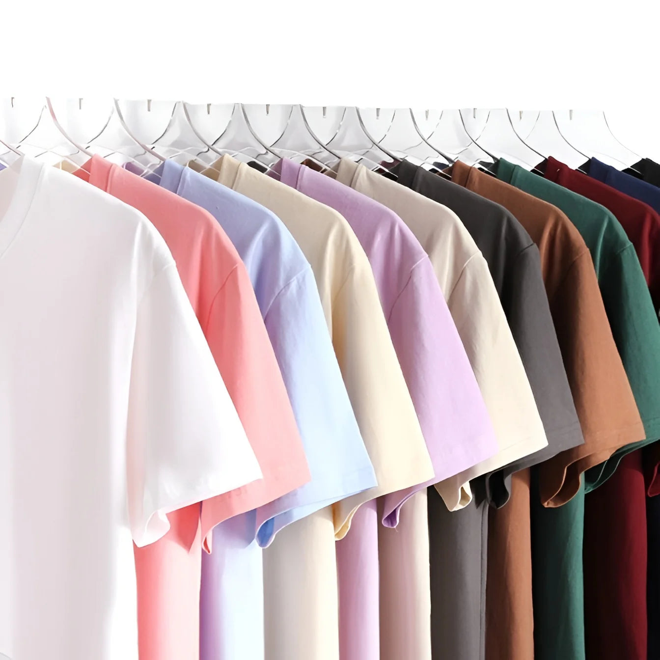 OEM Custom Logo Embroidery 205g Heavyweight Cotton Unisex Short Sleeve T-Shirt Hong Kong Style Drop Plus Size Mens T-shirt