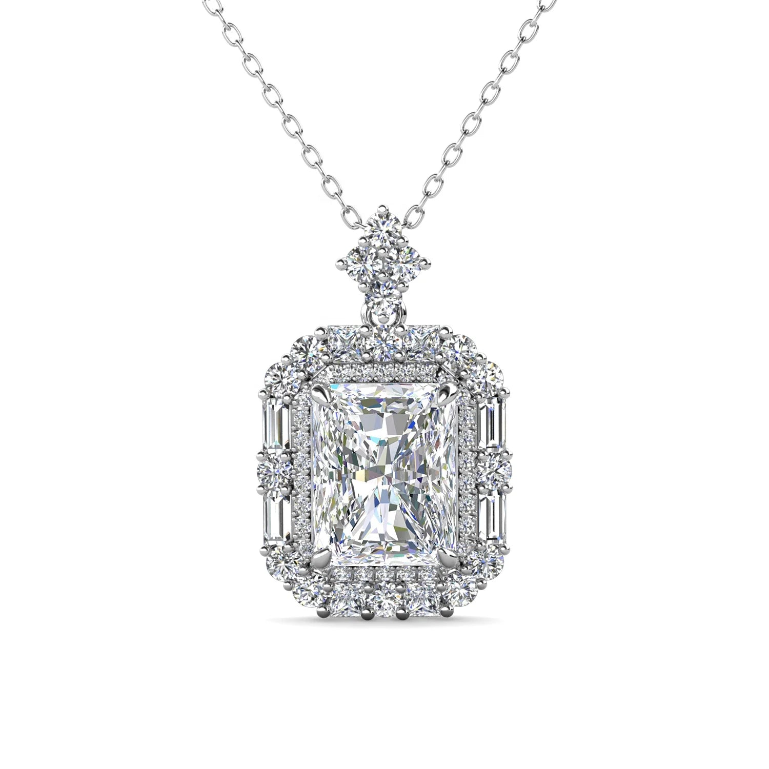 Ice Crushed Cubic Zirconia Unique Design Women Jewelry 925 Sterling Silver 18K Gold Plated Pendant Necklace Destiny Jewellery