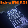 Employee Light-Up Transparent Acrylic Name Badge 60x120mm 3mm Thick Custom Logo Personalized Staff Office Hotel School ID OEM MegaBDM