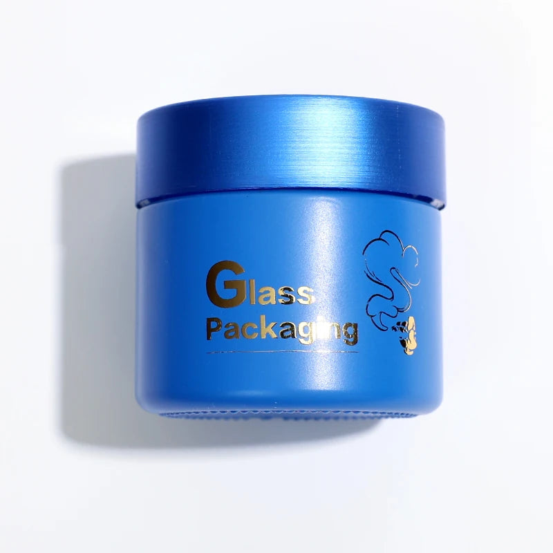 Custom Colored Glass Jar with Plastic Child Resistant Lids UV & Smell Proof Safe for Loose Powder Skin Care Cosmetic Packaging