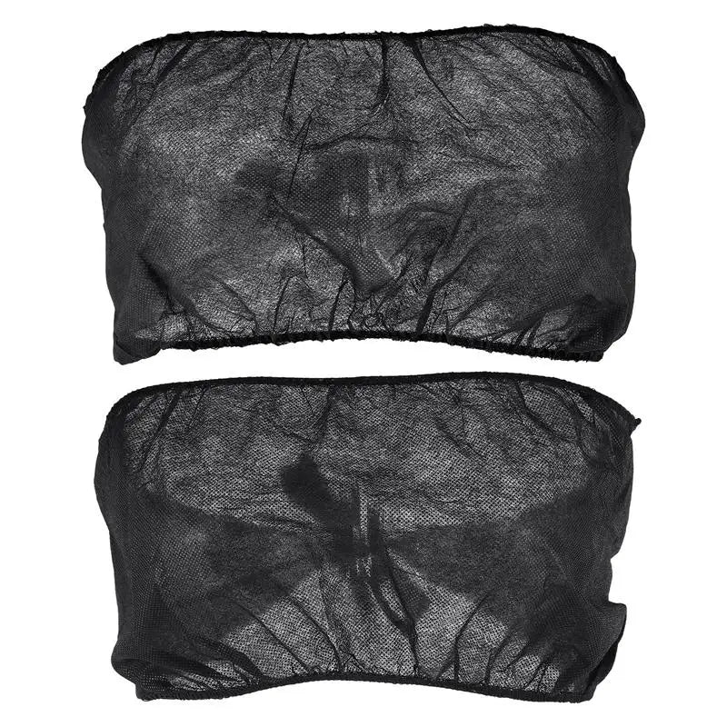 50 Pieces Disposable Bras Non-Woven Bra Beauty Black Disposable Bra Brassieres for Sunless Spray Tan Spa Salon Underwear