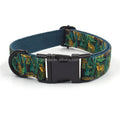 In Stock Jungle Leopard Print Series Dark Green Design Breathable Comfortable Dog Custom Collar Customize Logo Popular Fashion