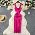 2025 Summer Elegant V-Neck Slim Hip Midi Dress For Women Empire 3D Lace Dress