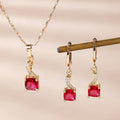 18k Laminated Gold Wholesale Jewelry Christmas American Natural Stone Fashion Women Earring Necklace Jewelry Sets