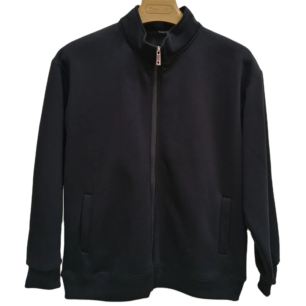 700 Gsm Full Zip Stand Collar Unisex Hoodie Custom logo Loose Oversized Fleece Warm for Men