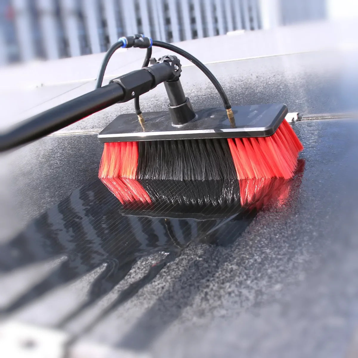 Zhenda Factory 7M Standard Handheld Extendable Aluminum Rod Window Cleaner Solar Panel Cleaning Brush with Water Fed Pole MegaBDM