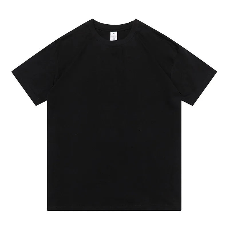 China Bangladesh Factory Price OEM Customized Logo Embroidery Summer 180g Pure Cotton Mens Heavyweight Loose Solid Color T Shirt