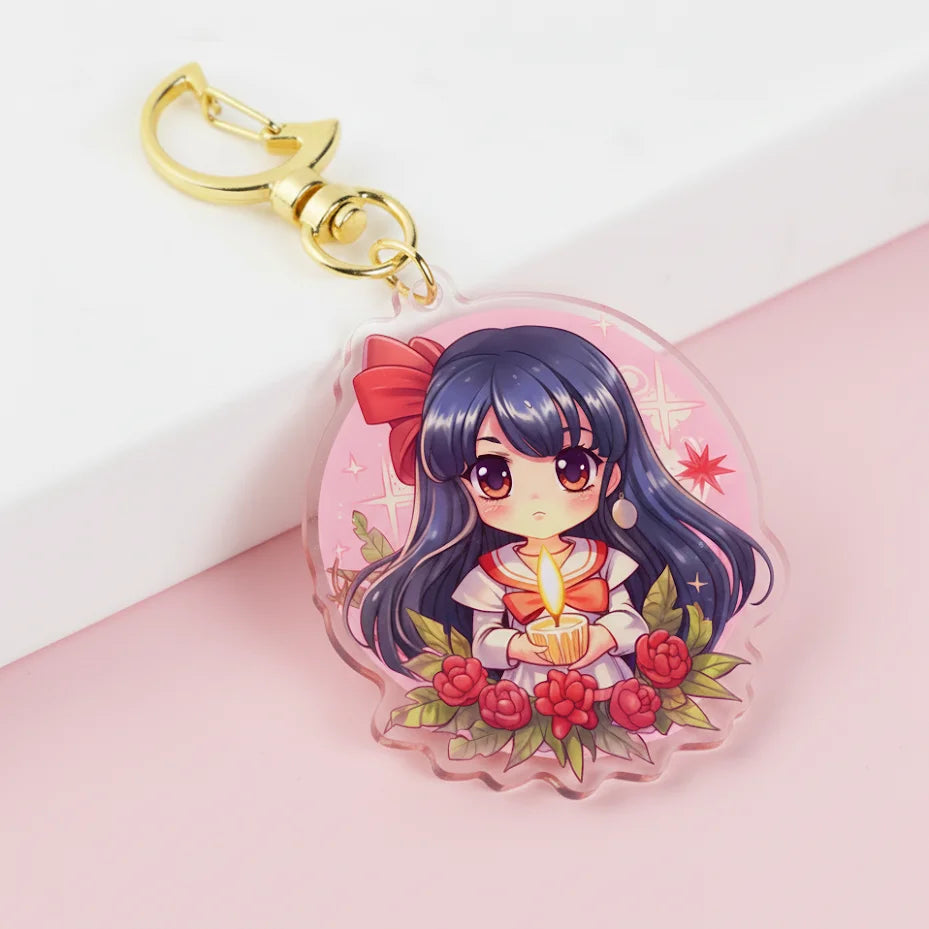 Custom Design Keychain Gifts Cute clear Cartoon Anime Epoxy Finish Acrylic Keychain Gradient MegaBDM