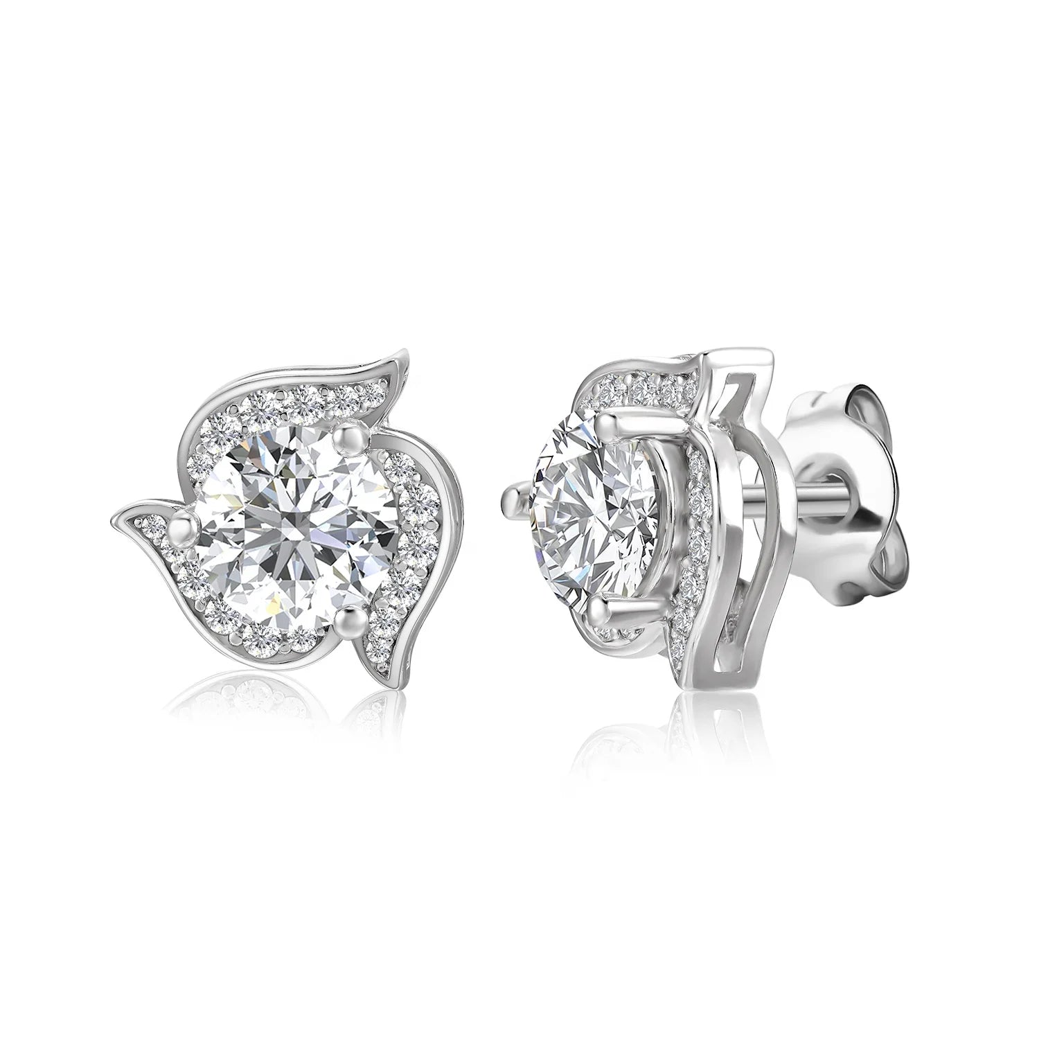 Passed Diamond Tester 1ct Lab Grown Stones Moissanite 925 Sterling Silver Fine Jewelry Stud Earrings for Women Destiny Jewellery
