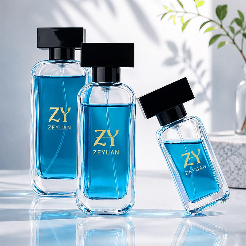 50ml 100ml Luxury Square Glass Perfume Bottle with Spray Pump and Black Cap MegaBDM
