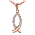 Women's Fashion S925 Sterling Silver Pendant Necklace with Red Cross Ribbon and Zircon for Engagement Wedding or Party MegaBDM