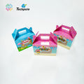 Custom Foldable Handle Food Cookie Box Packaging Bakery Cake Small Candy Donut Gable Food Packaging Boxes with Clear Window