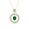 Original 925 Silver Lab Grown Emerald Round Pendant Necklace Jewelry Gift for Women Joyas De Plata Destiny Jewellery