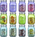 16oz Colorful Airtight Metal Lid Mason Jar Glass Storage Jars for Kitchen for DIY Crafts & Present Giving Food Storage Container MegaBDM