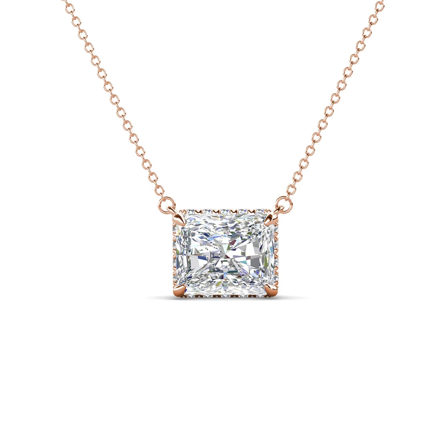 Ice Crushed Cubic Zirconia Minimalist Women Jewelry 925 Sterling Silver Simple Solitaire Pendant Necklace Destiny Jewelle
